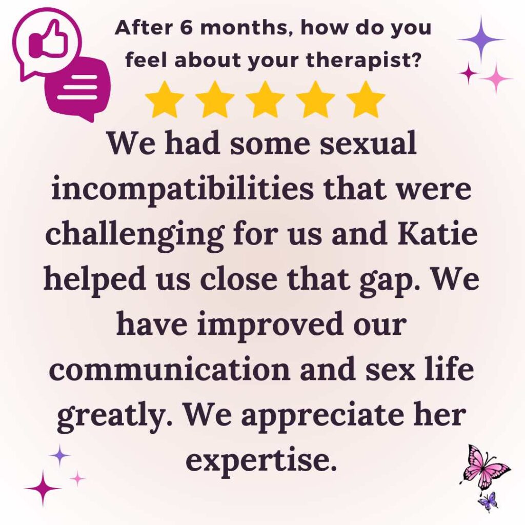 marriage counseling with certified sex therapy informed professional, Katie Ziskind, Katie Ziskind, Marriage and Couples Therapist, Certified Sex Therapy Informed Professional (CSTIP), Level 2 Gottman Marriage Therapist offers a couples marriage retreat, pornography addiction therapy, Develop a voice in sex positive sexual confidence coaching with Katie Ziskind at Wisdom Within Counseling and Coaching